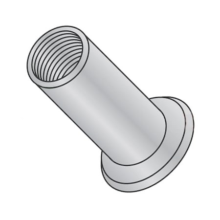 Newport Fasteners Rivet Nut, #10-24 Thread Size, 0.396 in Flange Dia., 0.516" L, Aluminum, 1000 PK 819056
